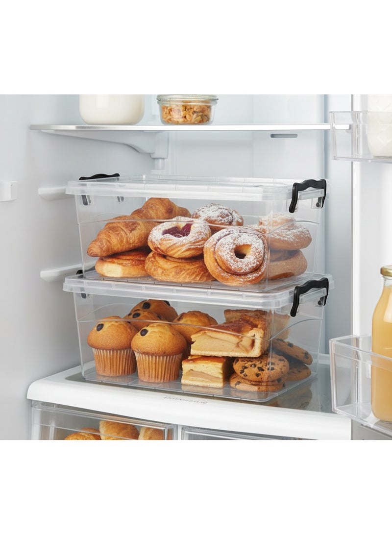 favilla 2L Food Storage Container for Refrigerator – Clear Plastic with Airtight Lid – 2L, 2 Pieces - Image 2